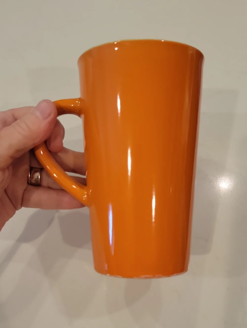 Orange Ceramic Tall Planter Mug